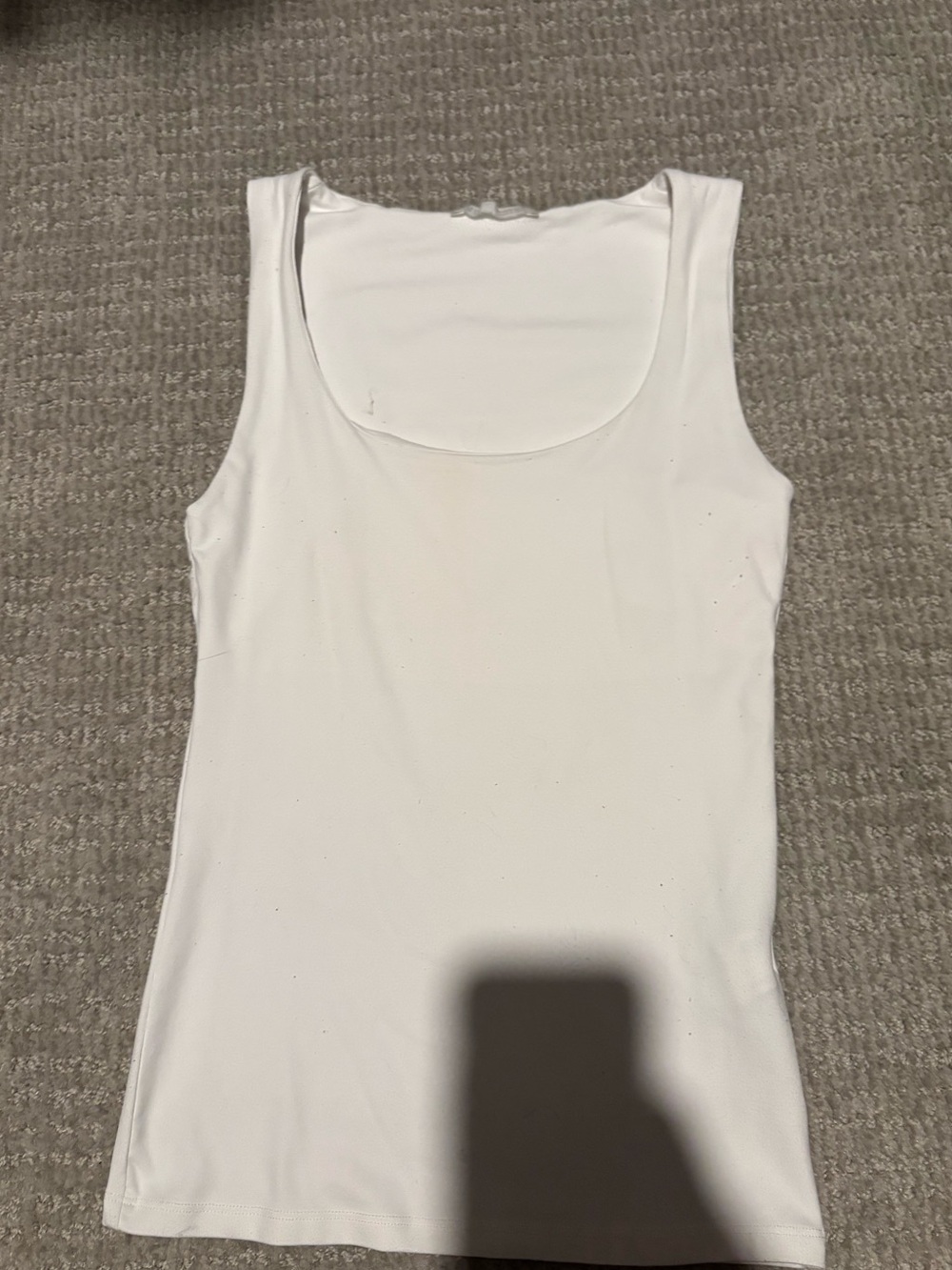 Zara White Scoop Neck Ribbed Tank